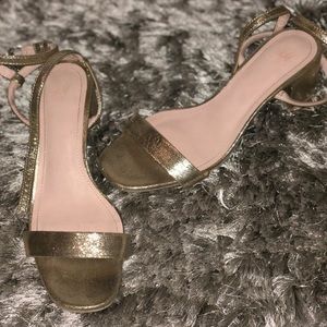 Gold glitter block heels